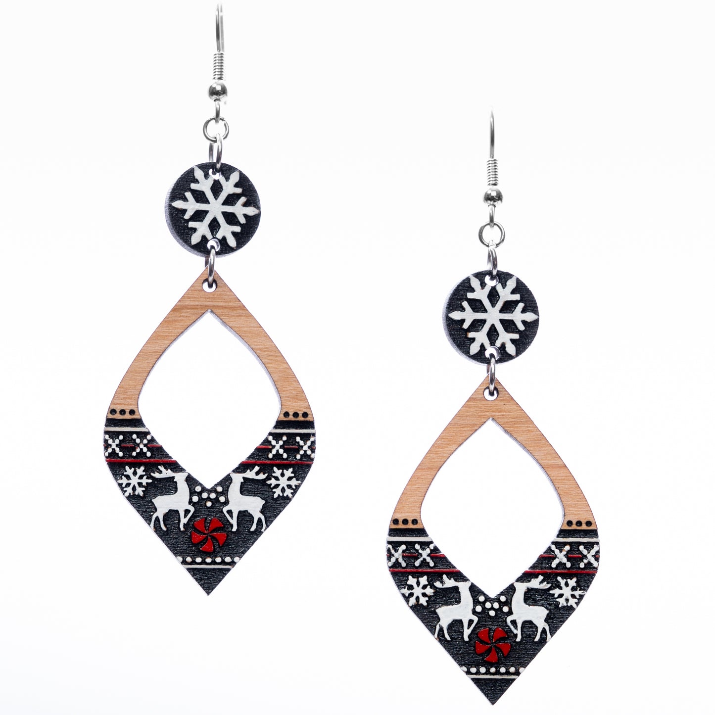 Christmas Reindeer Earrings - Fun Christmas Earrings - Holiday Winter Earrings