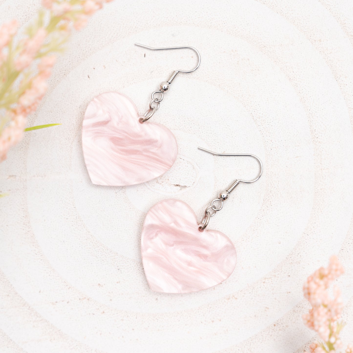 Valentine Heart Earrings - Pink/Black Glitter/Blue Purple/Buffalo Plaid - Minimalist Heart Earrings