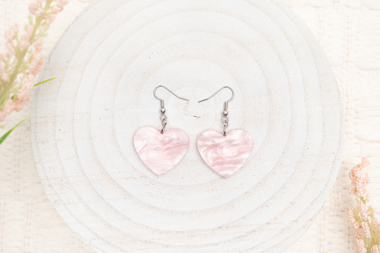 Valentine Heart Earrings - Pink/Black Glitter/Blue Purple/Buffalo Plaid - Minimalist Heart Earrings