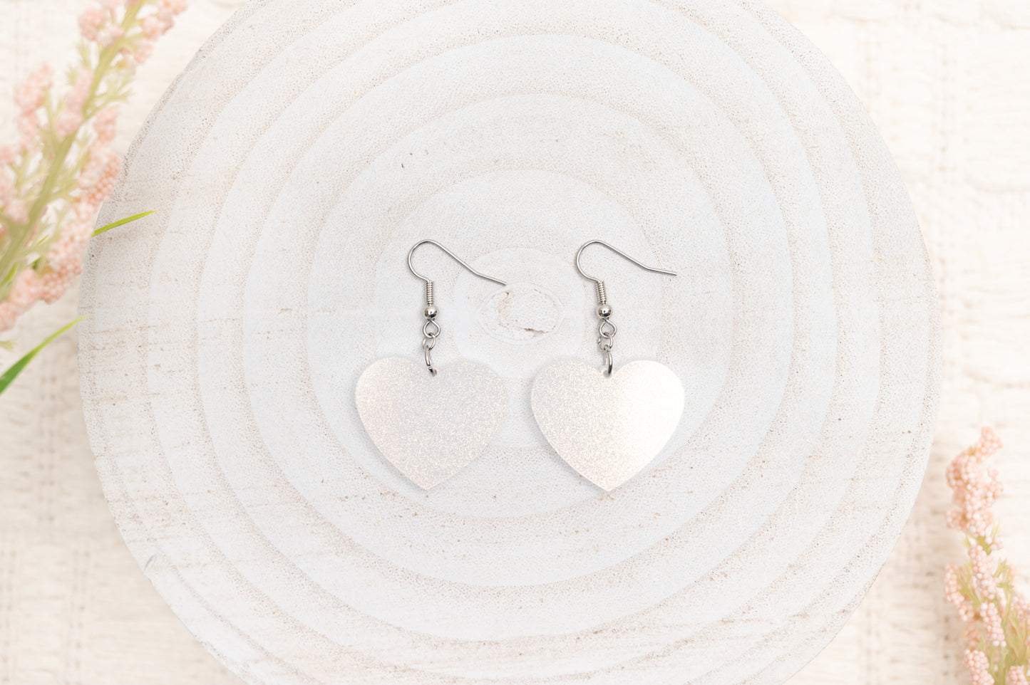 Valentine Heart Earrings - Pink/Black Glitter/Blue Purple/Buffalo Plaid - Minimalist Heart Earrings