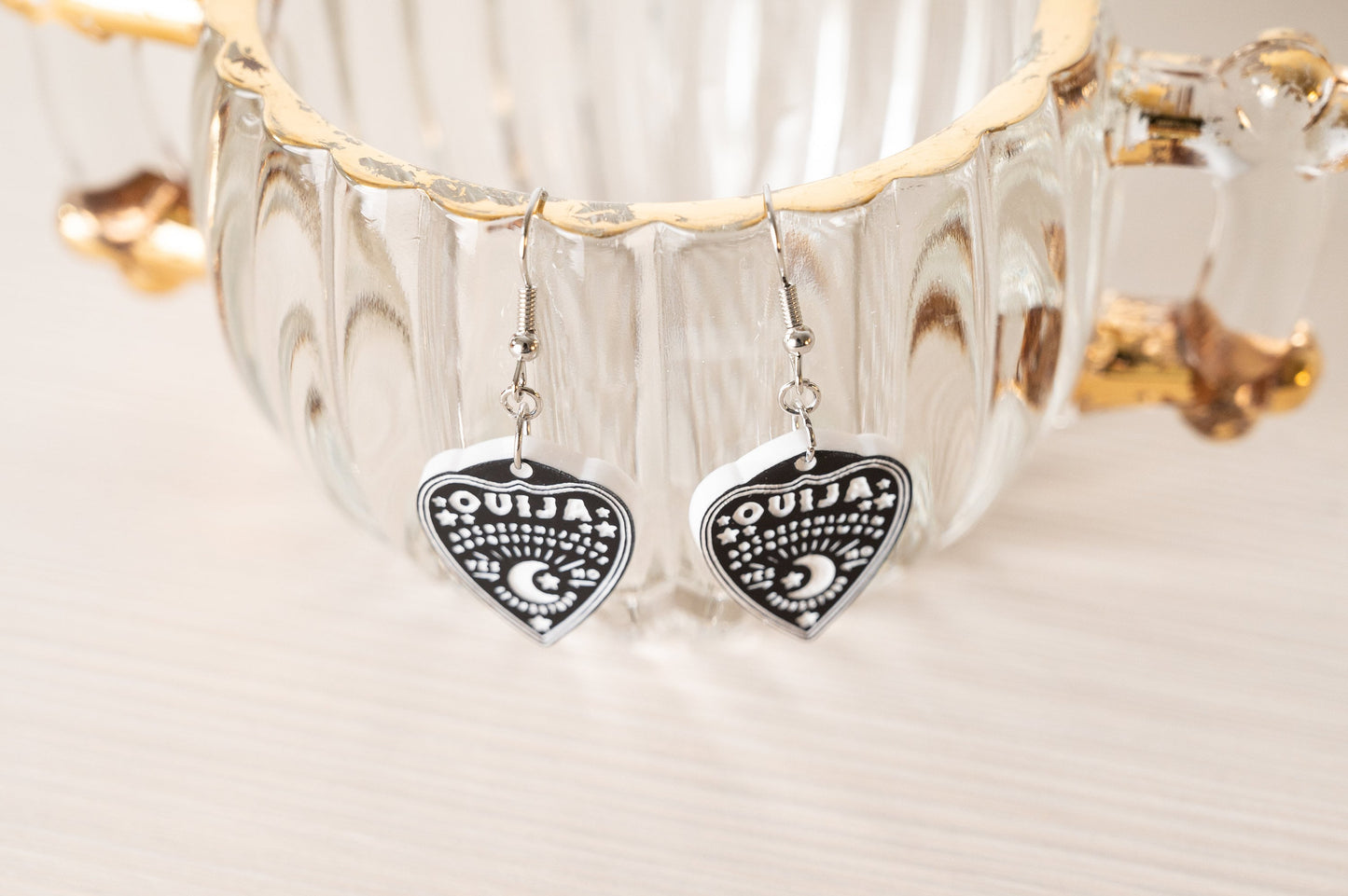 Ouija Planchette Earrings - Halloween Earrings - Gothic Earrings - Witchy Earrings