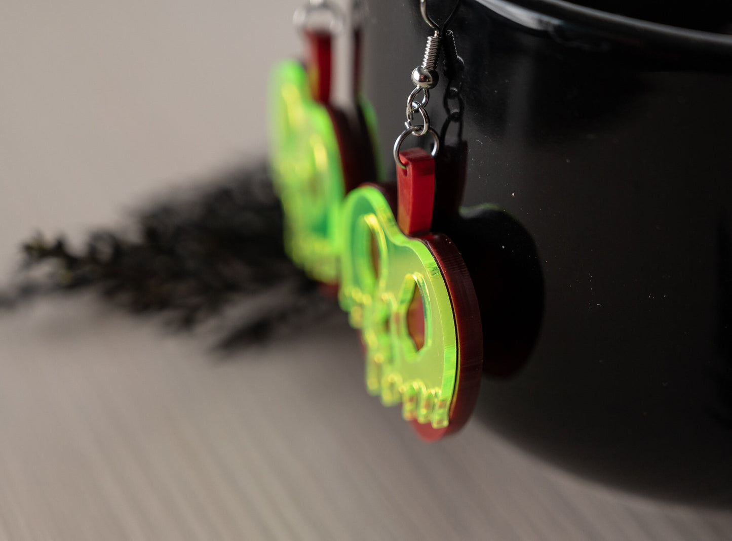 Poison Apple Halloween Earrings - Evil Queen Earrings - Fun Cute Halloween Earrings