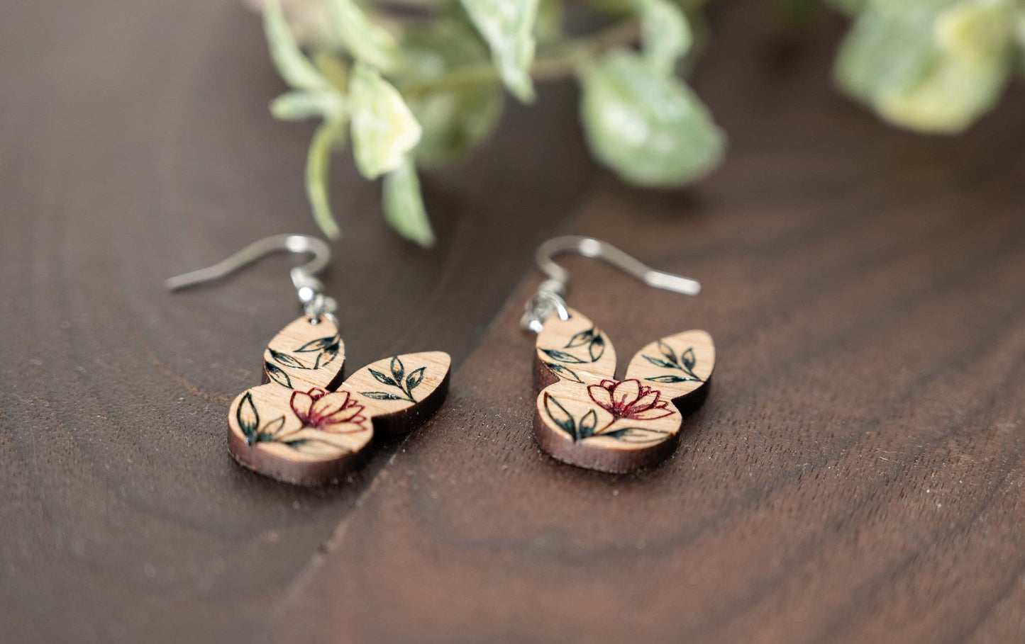 Easter Floral Bunny Head Earrings