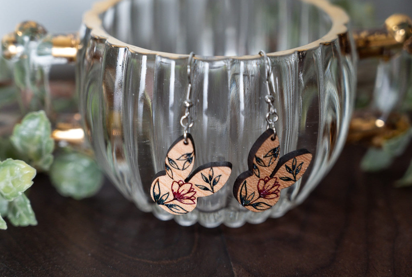 Easter Floral Bunny Head Earrings
