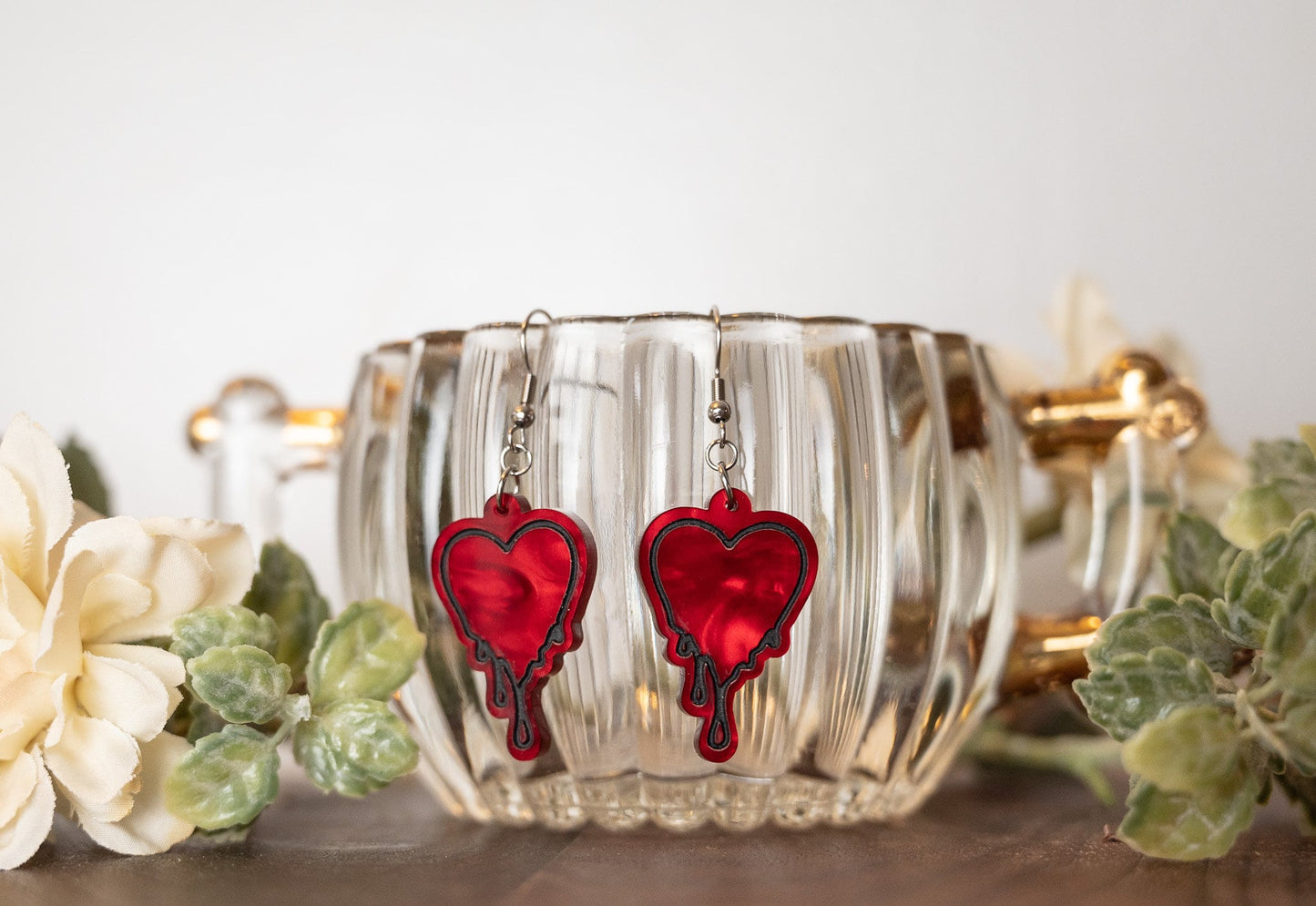 Valentine's Day Dripping Heart Earrings