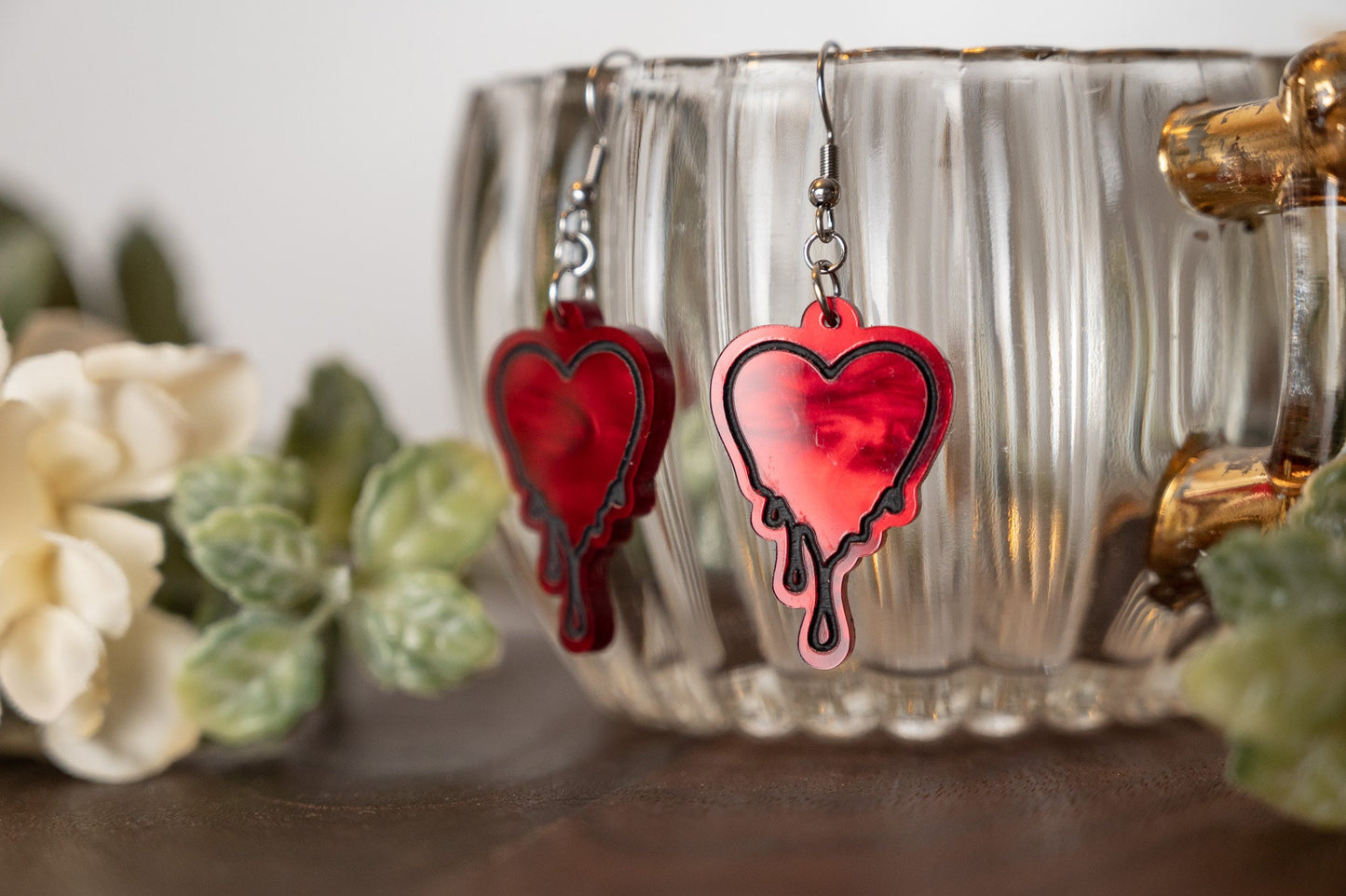 Valentine's Day Dripping Heart Earrings