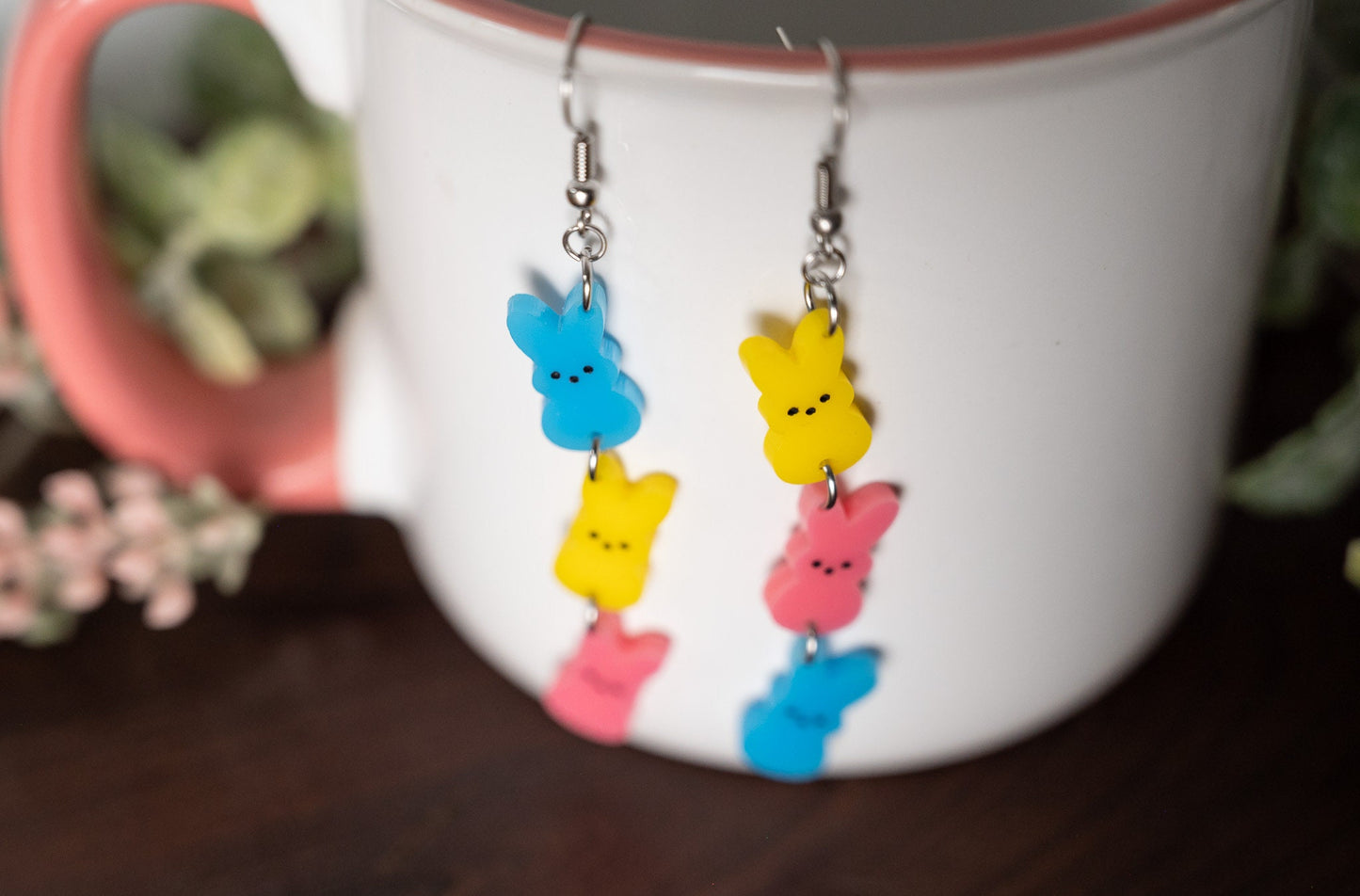 Easter Peep Earrings - Easter Bunny Earrings