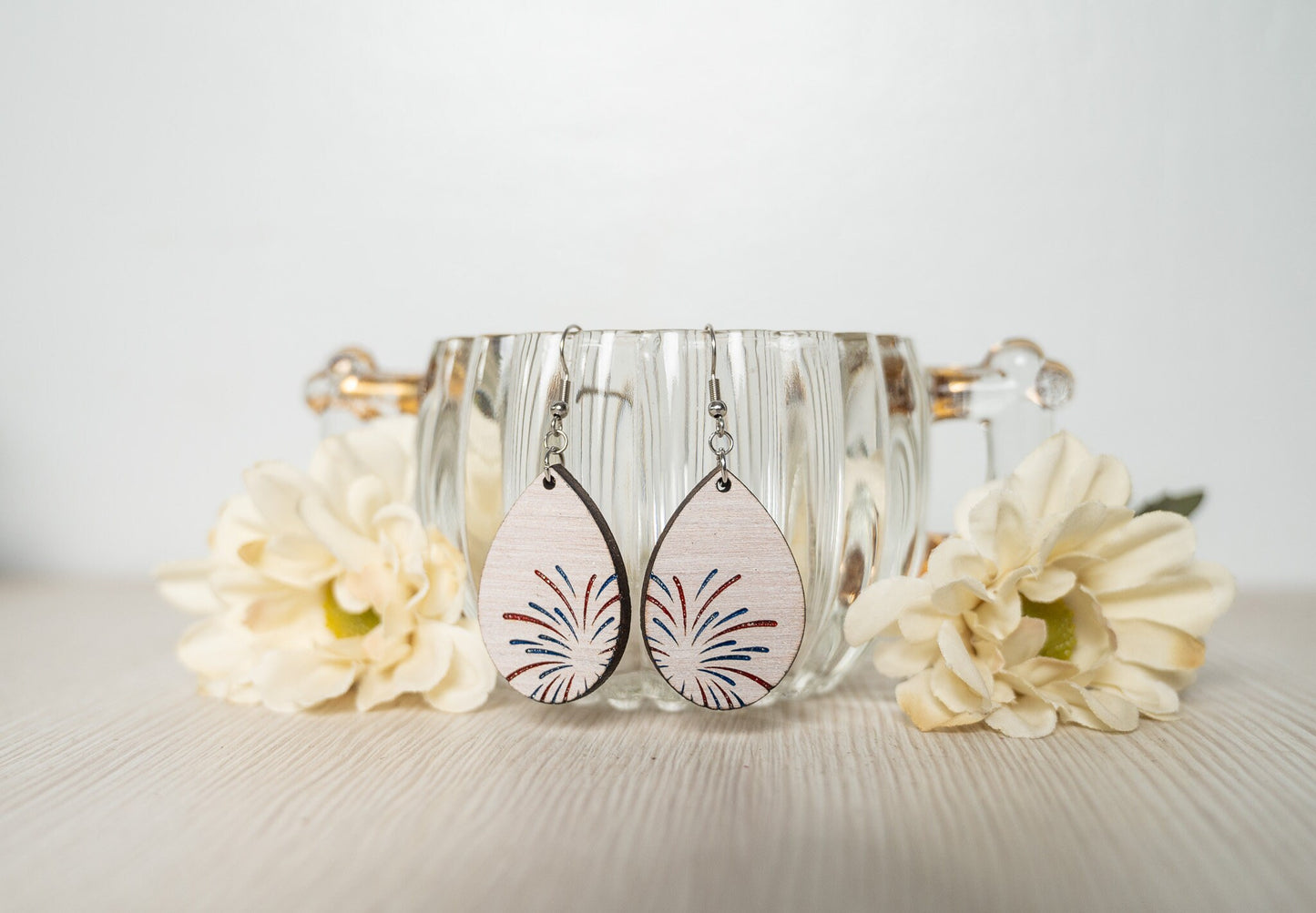 4th of July Earrings - Firework Earrings for Fourth of July - Red White and Blue Earrings