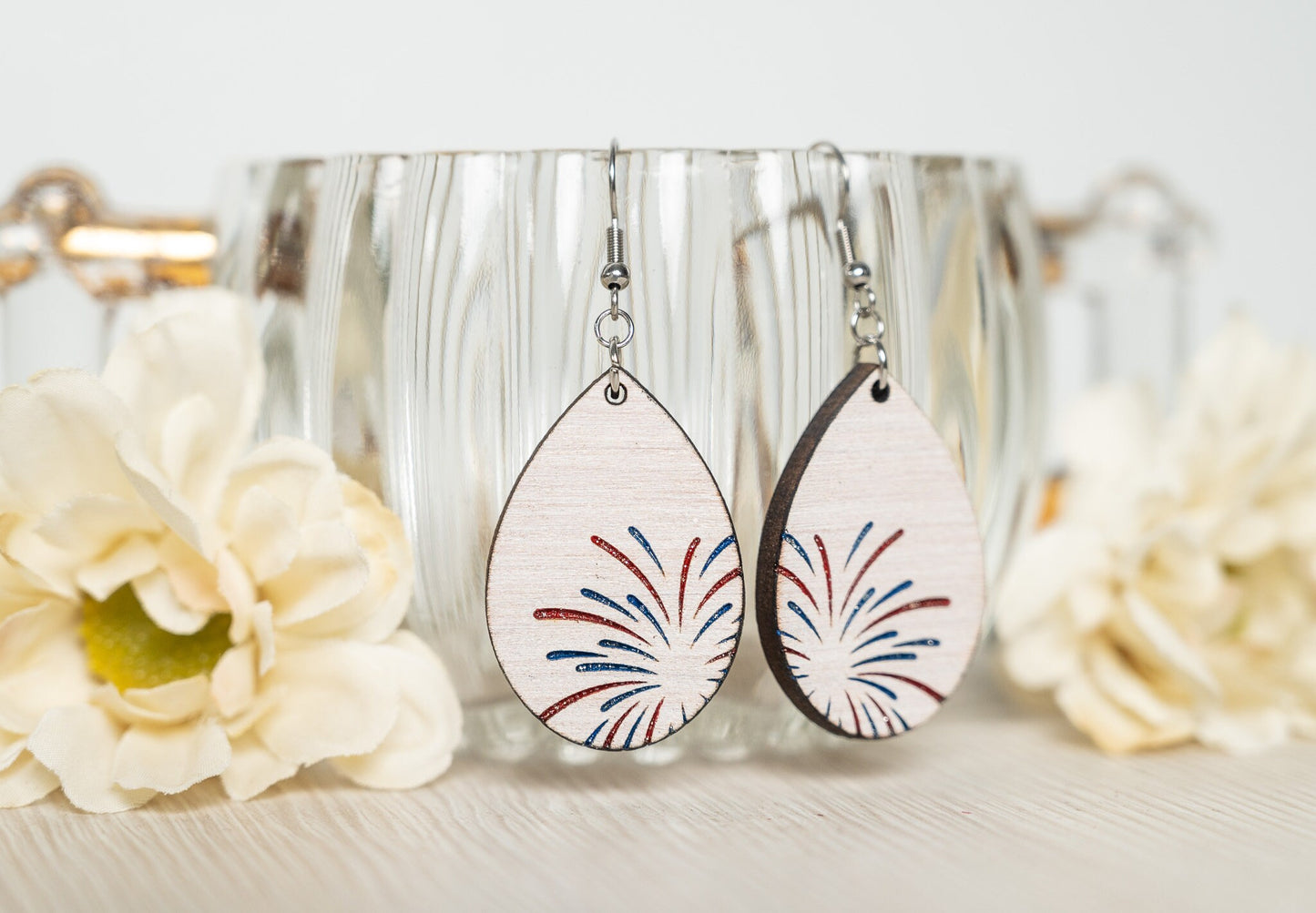 4th of July Earrings - Firework Earrings for Fourth of July - Red White and Blue Earrings