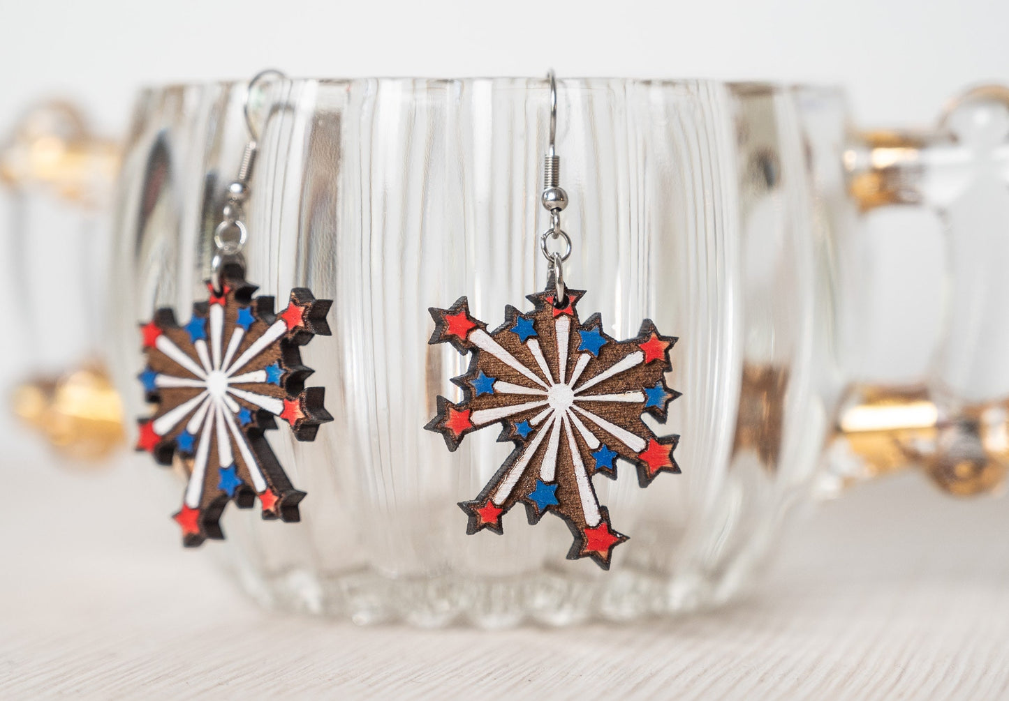 4th of July Fireworks Earrings - Patriotic Earrings - July Fourth Earrings - Americana Jewelry
