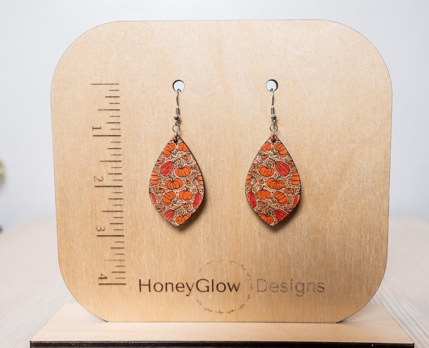 Pumpkin Fall Earrings - Cute Fall Earrings - Pumpkin Pattern Earrings