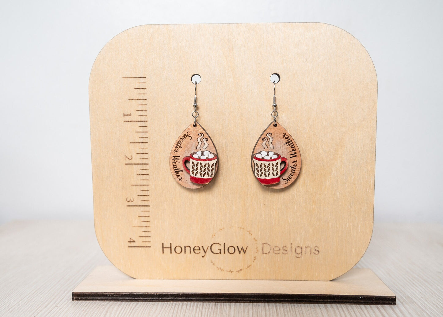 Hot Cocoa Mug Earrings/Christmas Earrings/3d Christmas Earrings