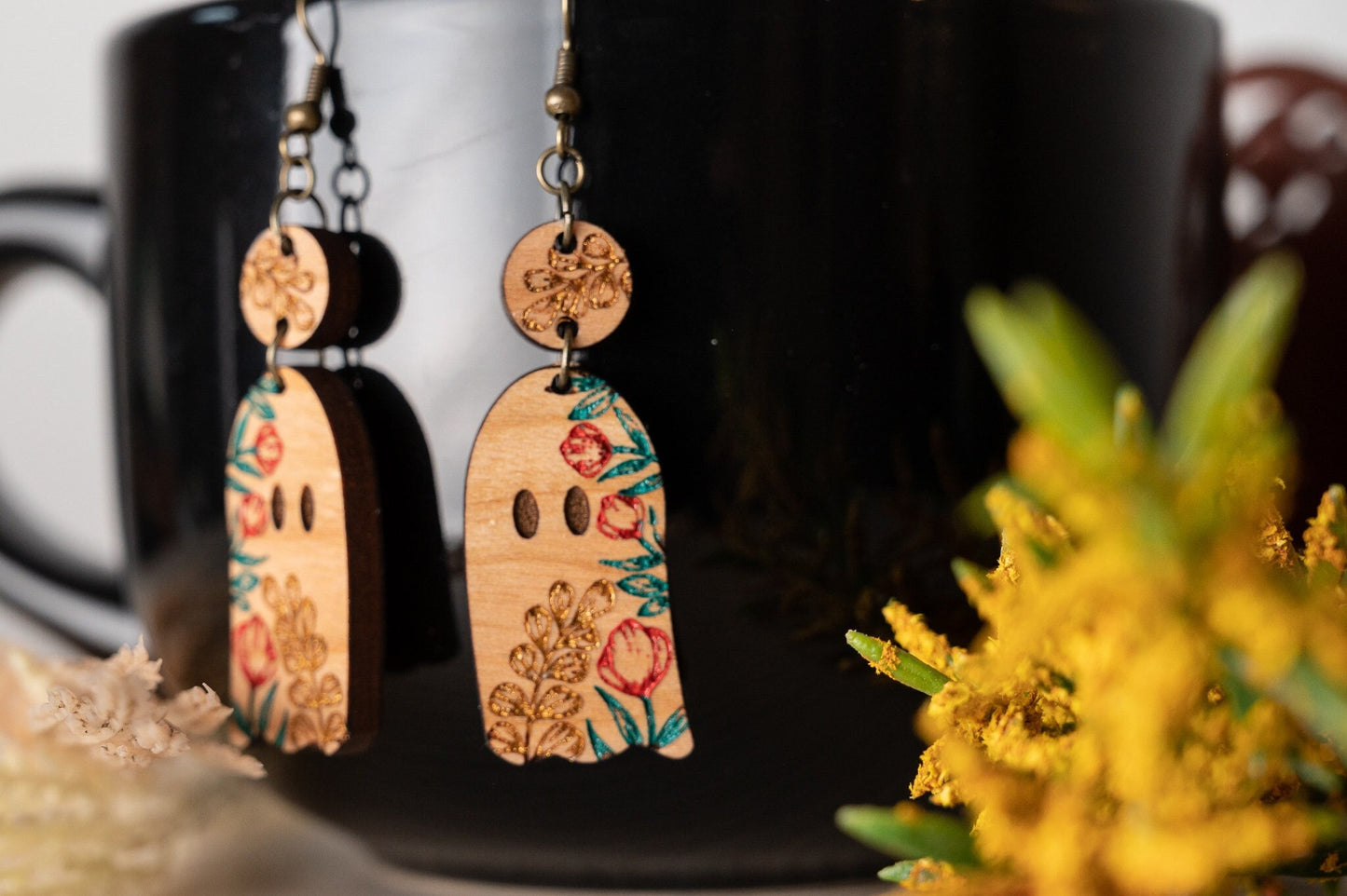 Halloween Earrings - Cute Ghost Earrings - Spooky Dangle Earrings - Cute Halloween Earrings