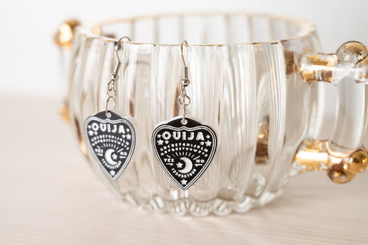 Ouija Planchette Earrings - Halloween Earrings - Gothic Earrings - Witchy Earrings