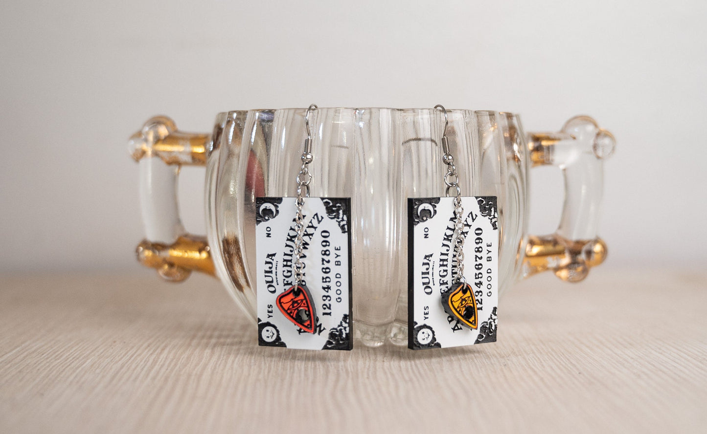 Halloween Earrings - Ouija Board with Planchette Earrings