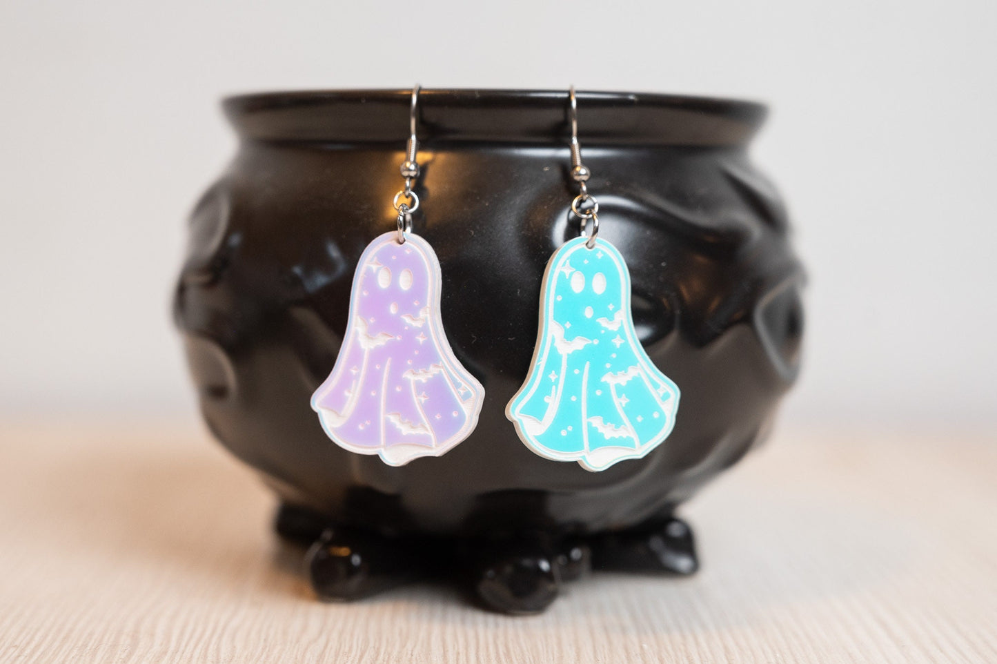 Halloween Ghost Earrings - Ghost Bat Earrings - Cute Ghost Earrings for Halloween