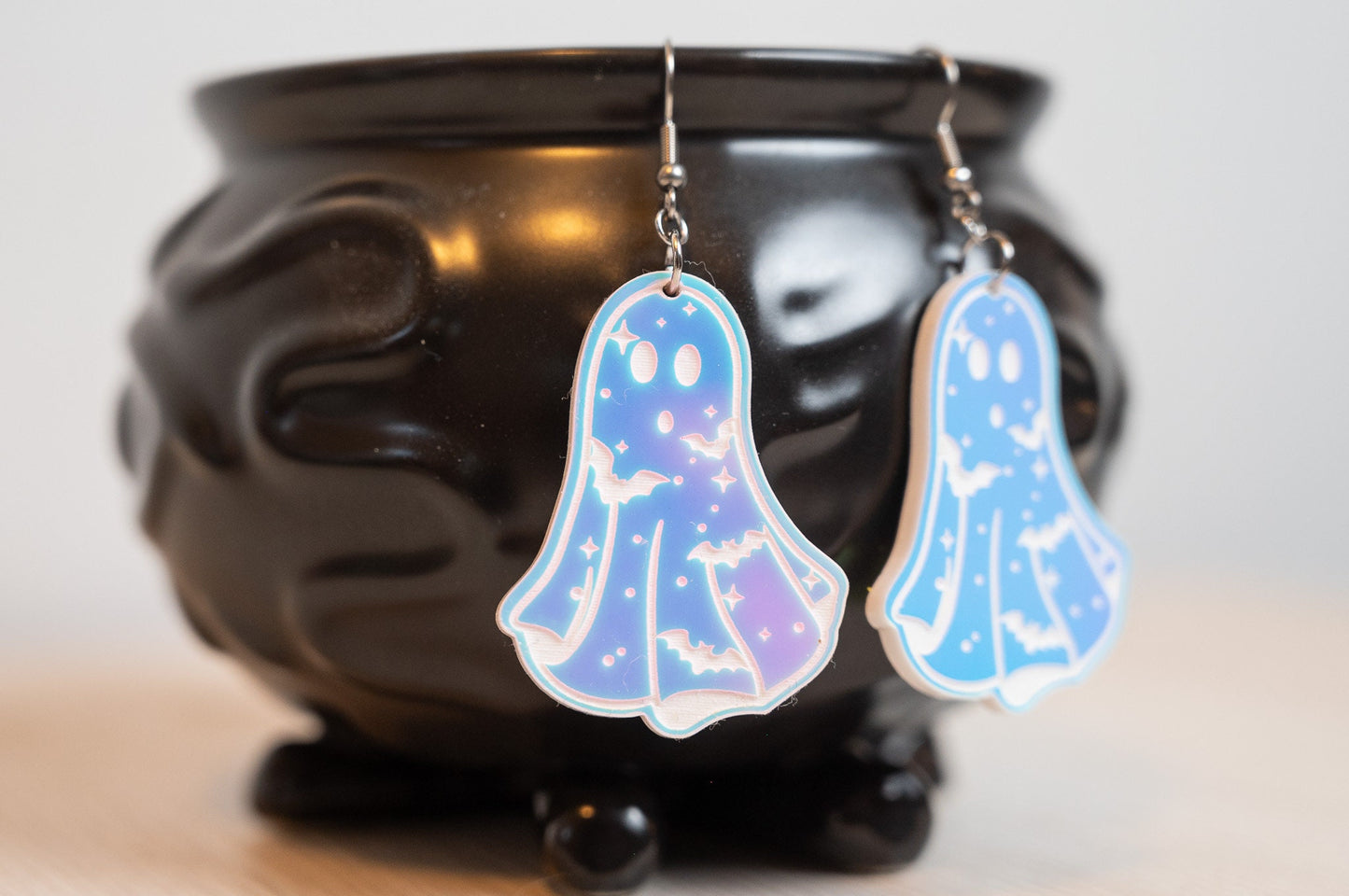 Halloween Ghost Earrings - Ghost Bat Earrings - Cute Ghost Earrings for Halloween
