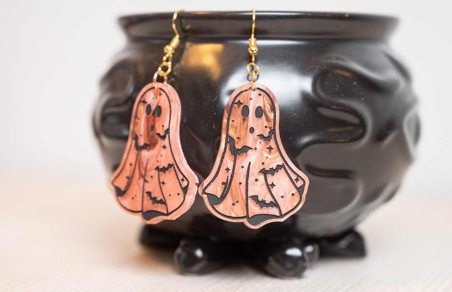 Halloween Ghost Earrings - Ghost Bat Earrings - Cute Ghost Earrings for Halloween