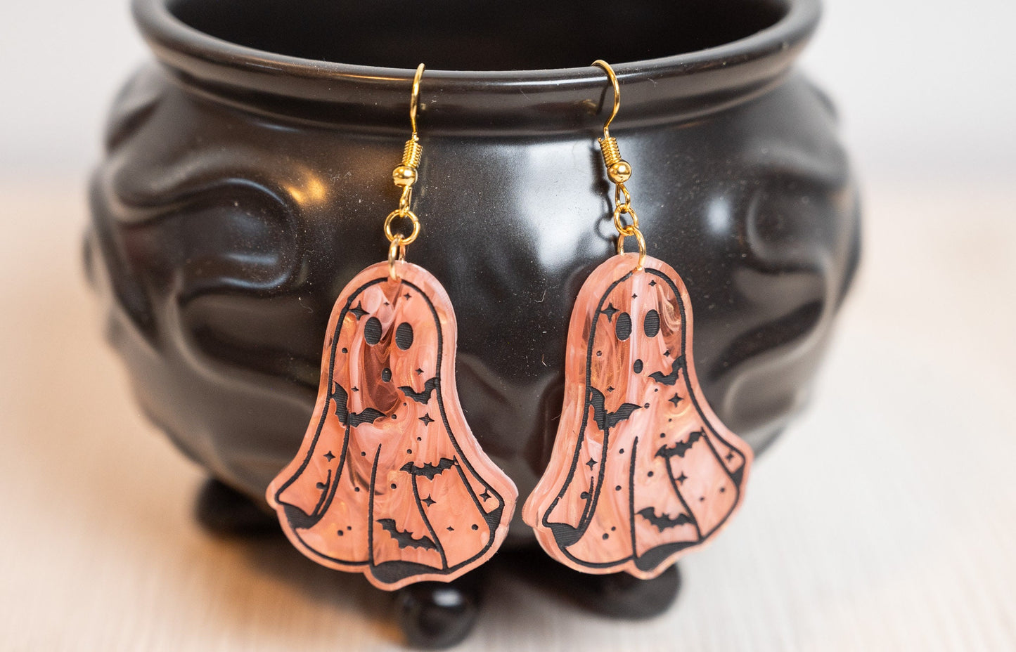 Halloween Ghost Earrings - Ghost Bat Earrings - Cute Ghost Earrings for Halloween