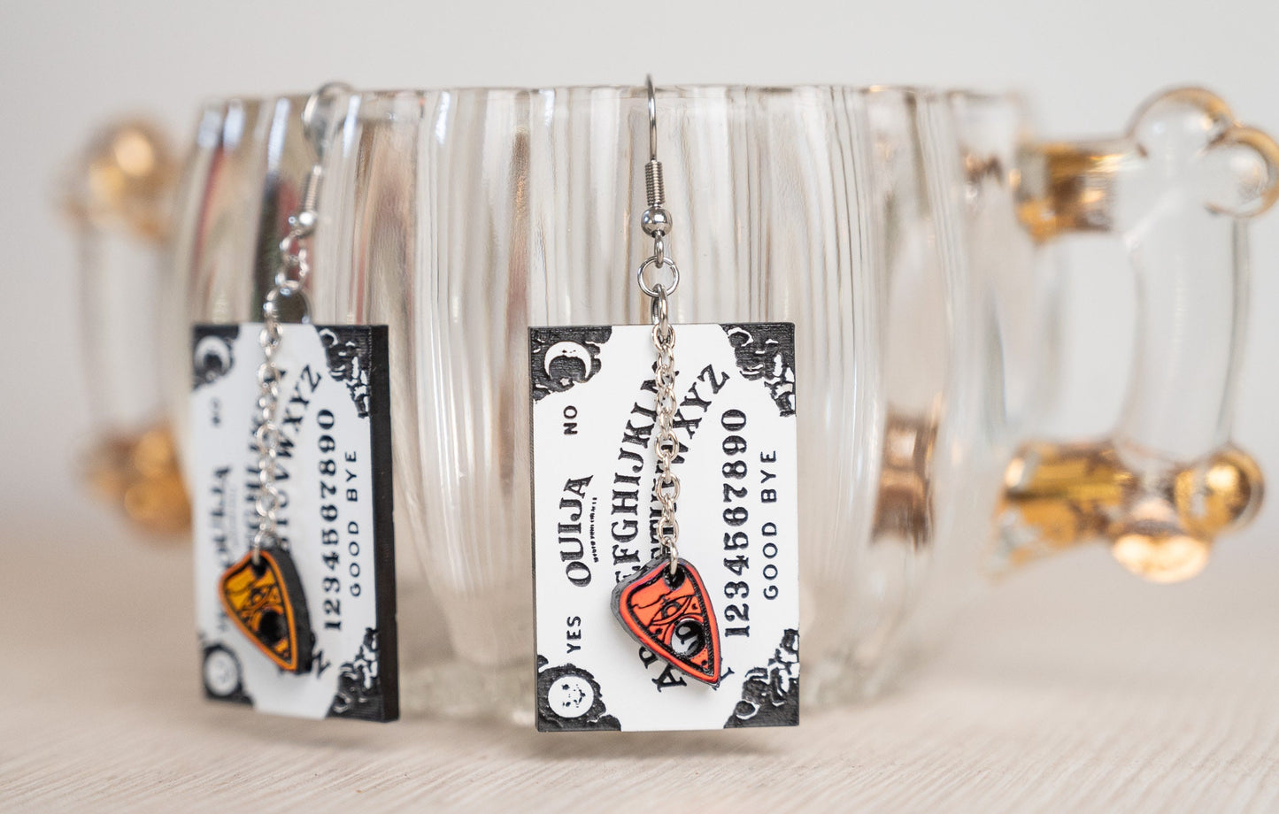 Halloween Earrings - Ouija Board with Planchette Earrings