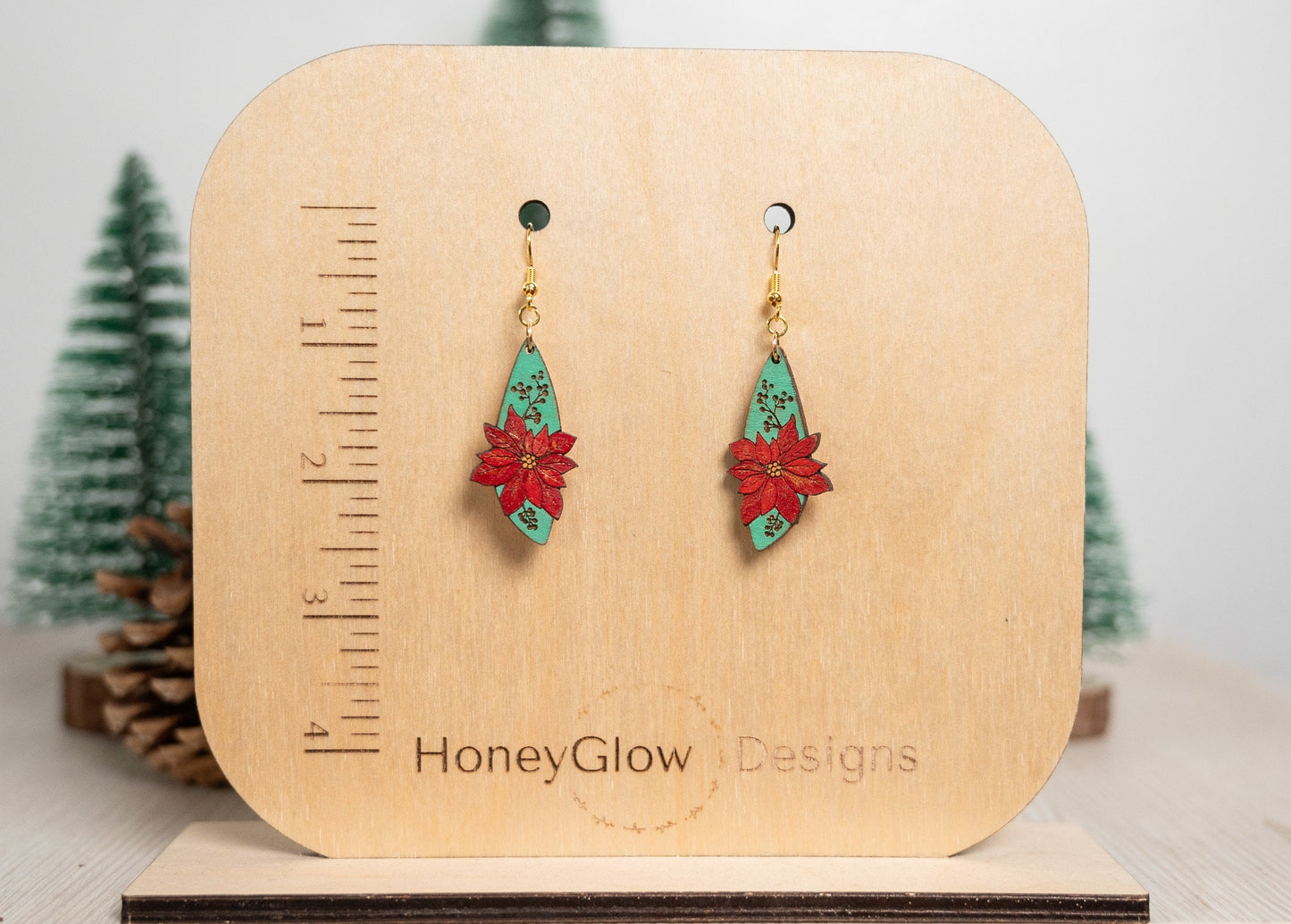 Christmas Poinsettia Earrings