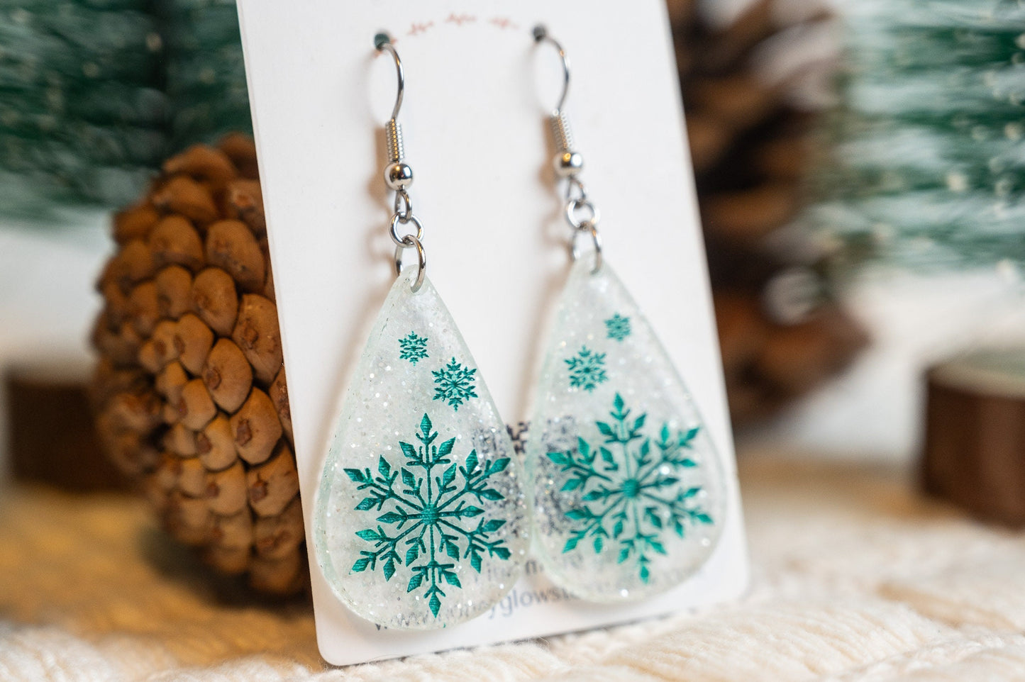 Glitter Snowflake Earrings