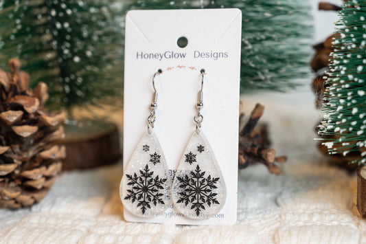 Glitter Snowflake Earrings