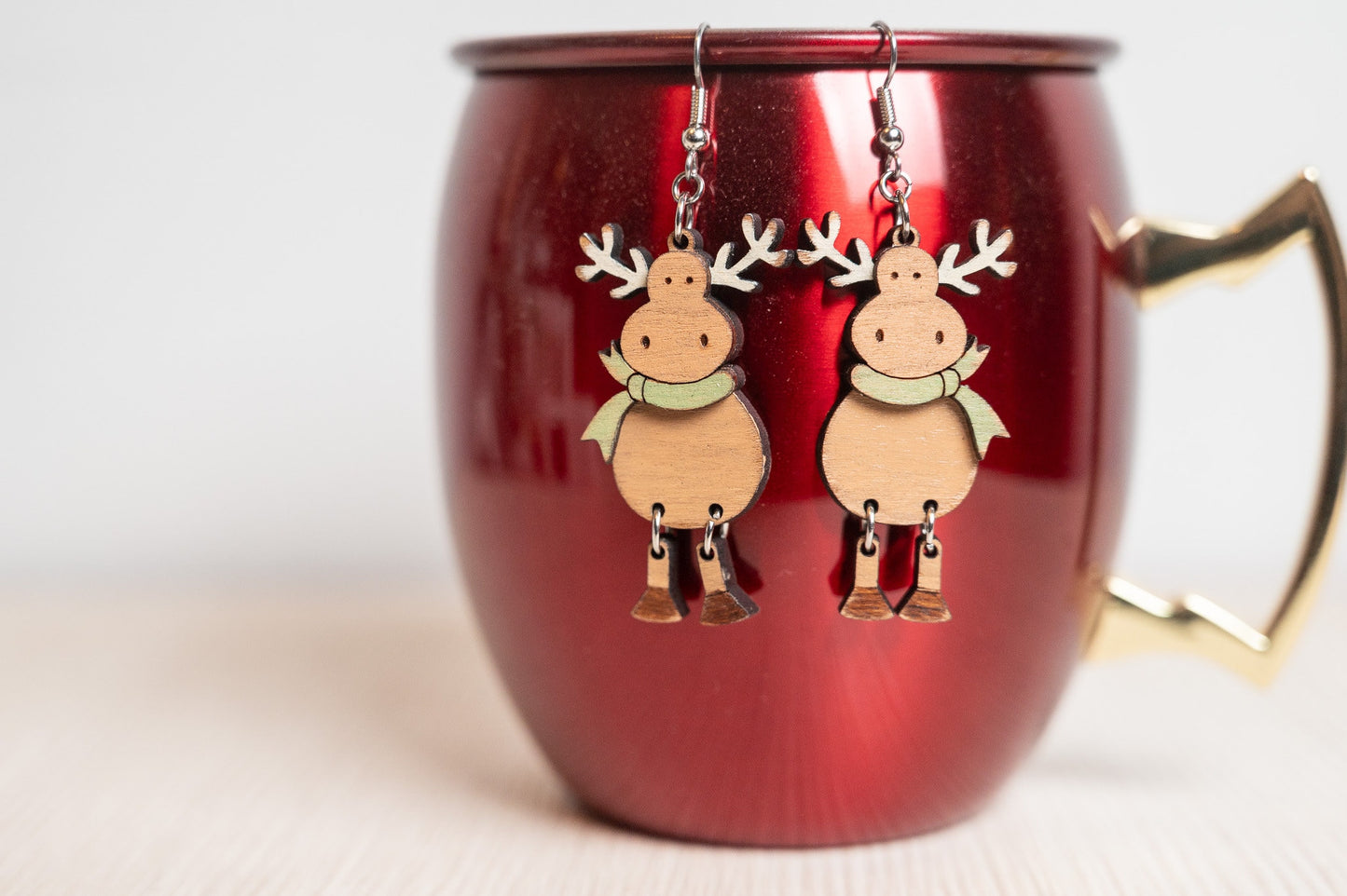 Moose Earrings - Christmas Moose Earrings - Christmas Dangle Earrings
