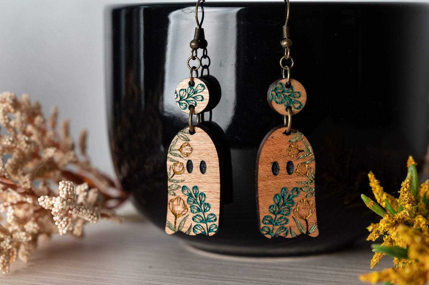 Halloween Earrings - Cute Ghost Earrings - Spooky Dangle Earrings - Cute Halloween Earrings