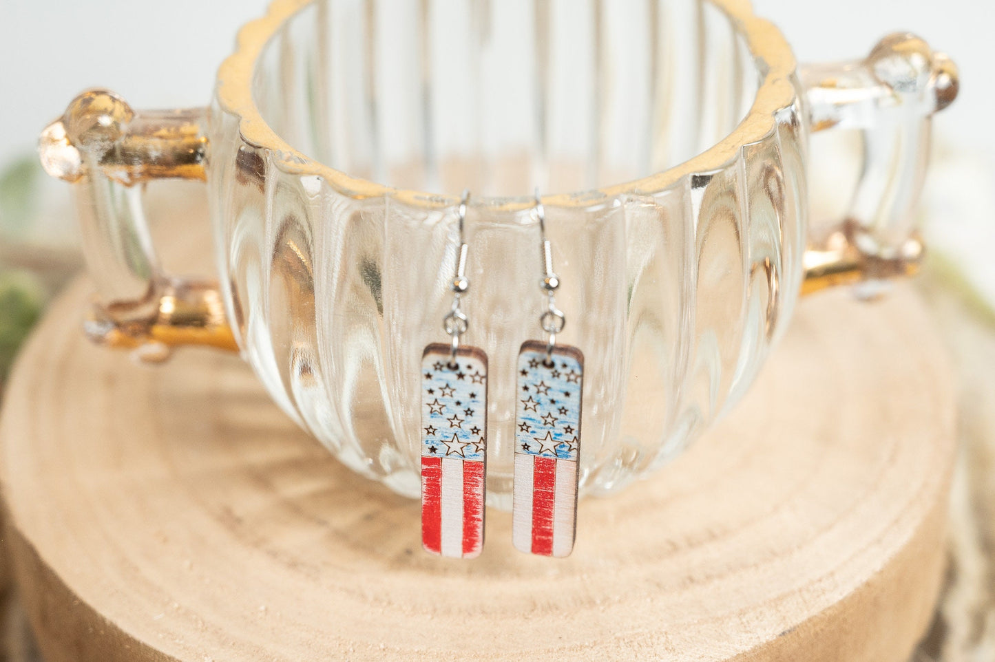 Flag Earrings-Patriotic Earrings-4th of July Earrings