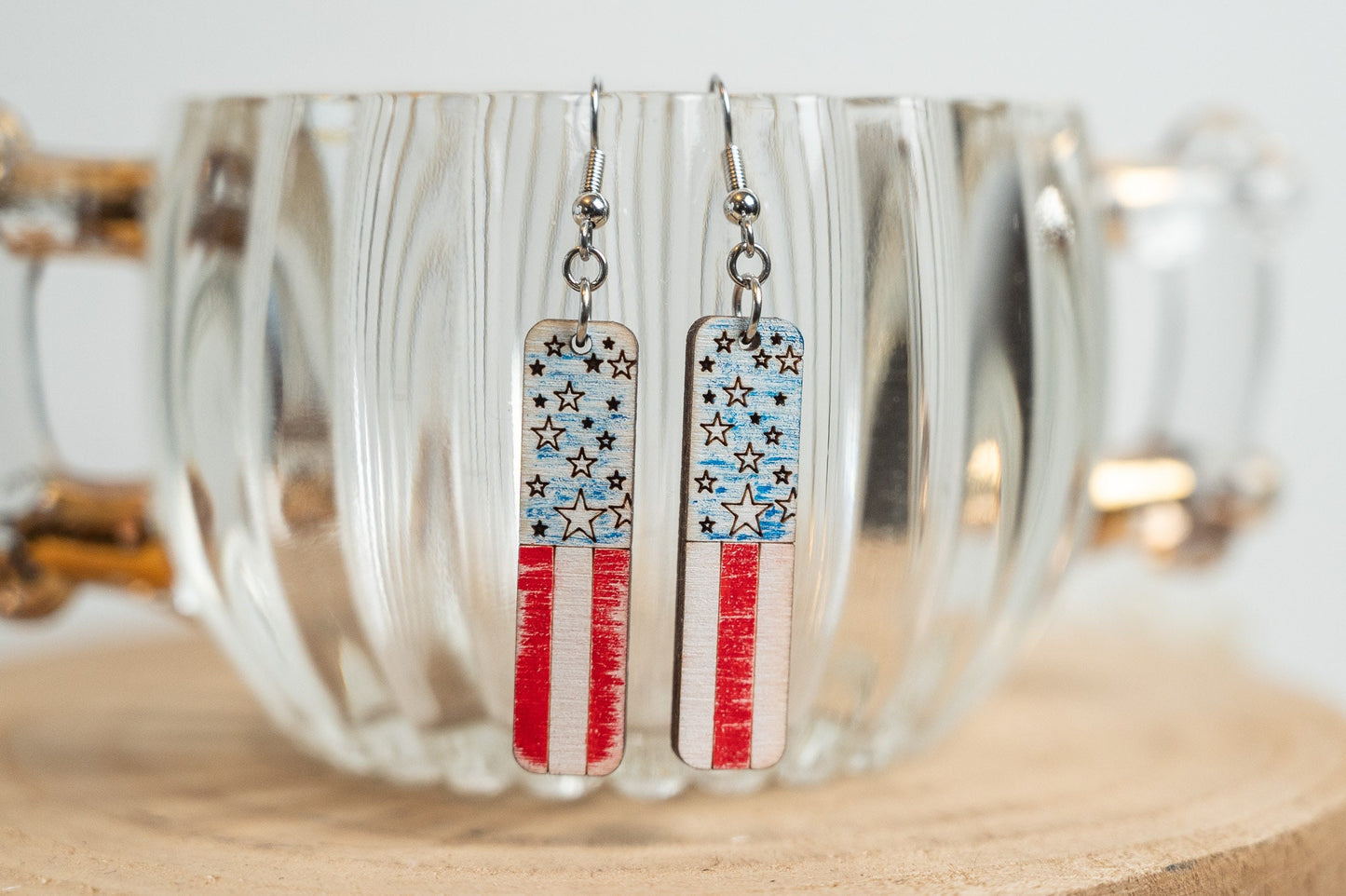 Flag Earrings-Patriotic Earrings-4th of July Earrings