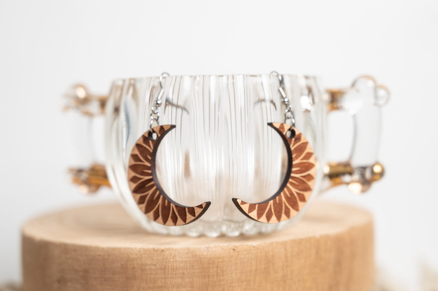 Moon Sunflower Earrings