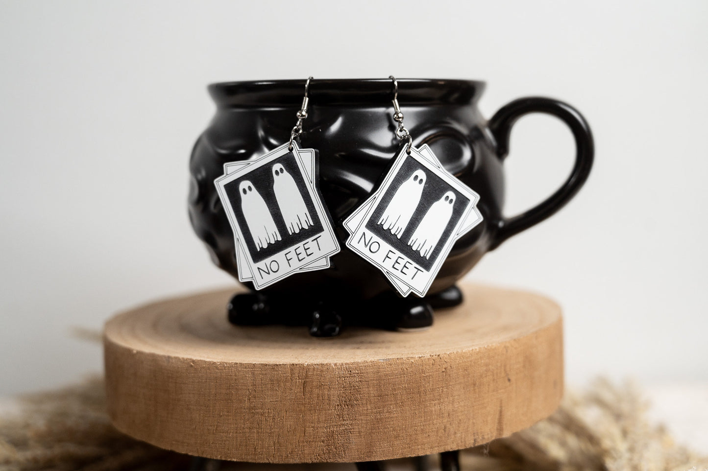 No Feet Ghost Earrings - Polaroid Earrings - Halloween Earrings