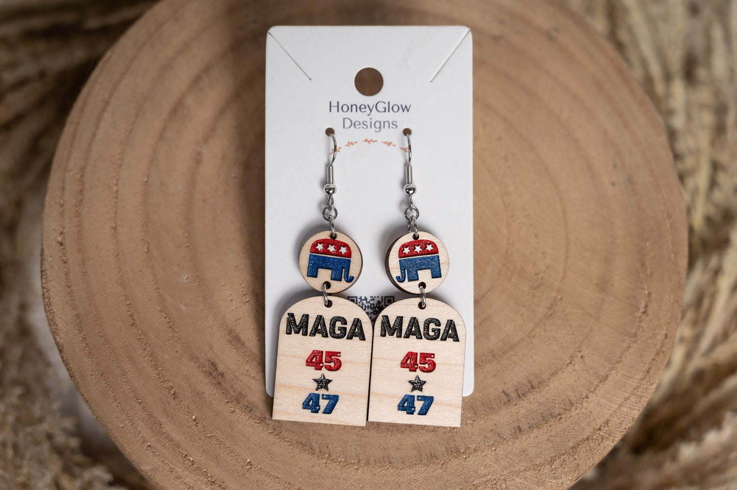 MAGA Earrings - Trump 2024 - Patriotic Earrings