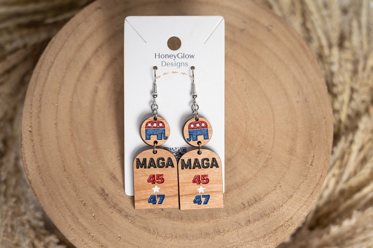 MAGA Earrings - Trump 2024 - Patriotic Earrings