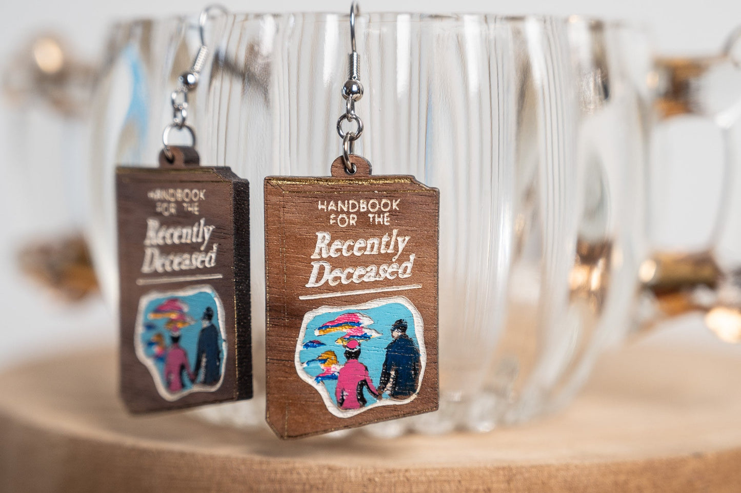 Handbook for the Recently Deceased Earrings - Walnut hardwood Earrings