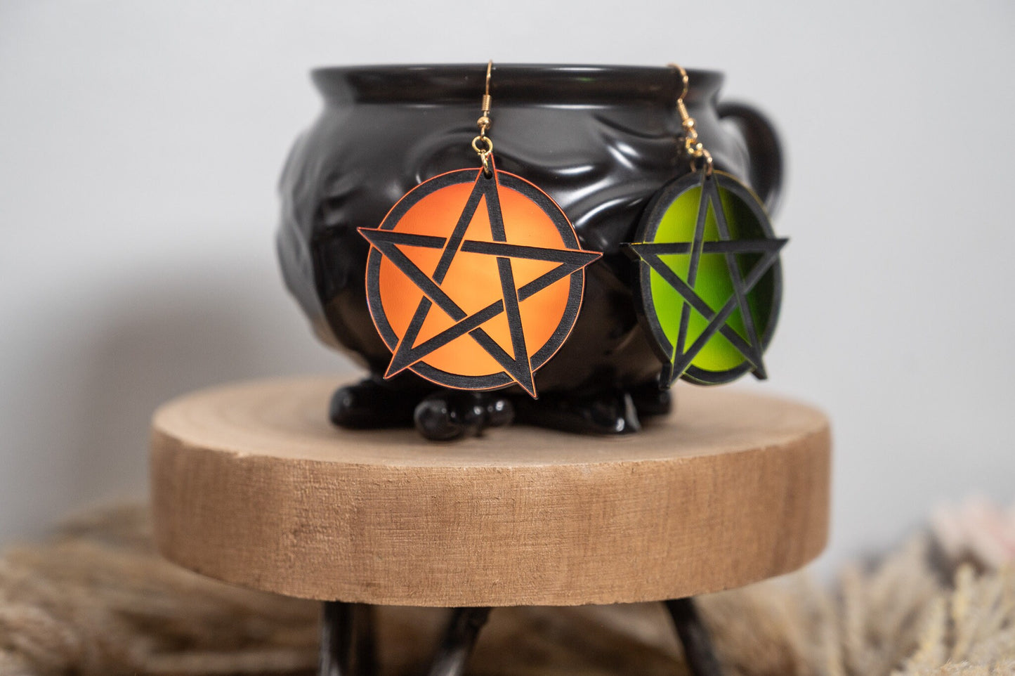 Pentagram Star Earrings-Witch Earrings-Halloween Earrings