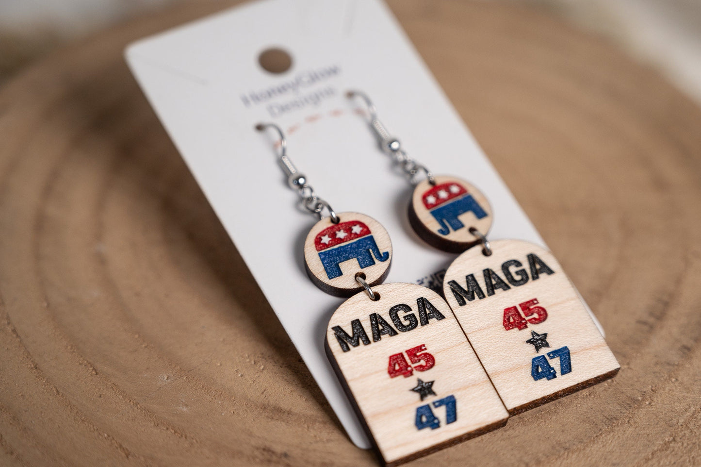 MAGA Earrings - Trump 2024 - Patriotic Earrings