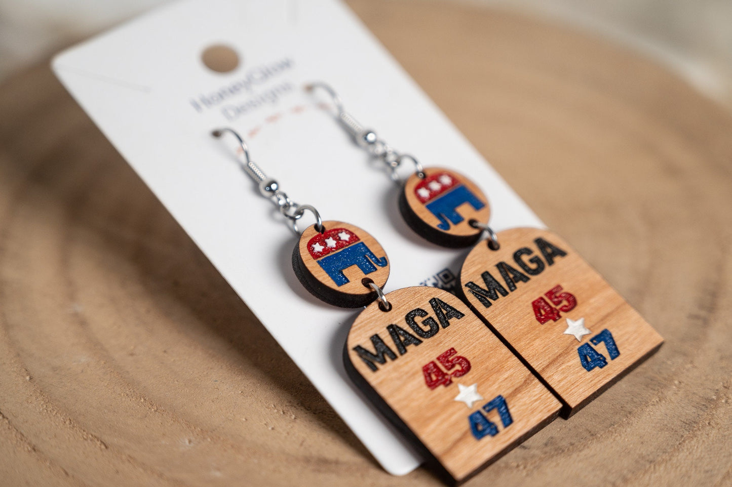 MAGA Earrings - Trump 2024 - Patriotic Earrings