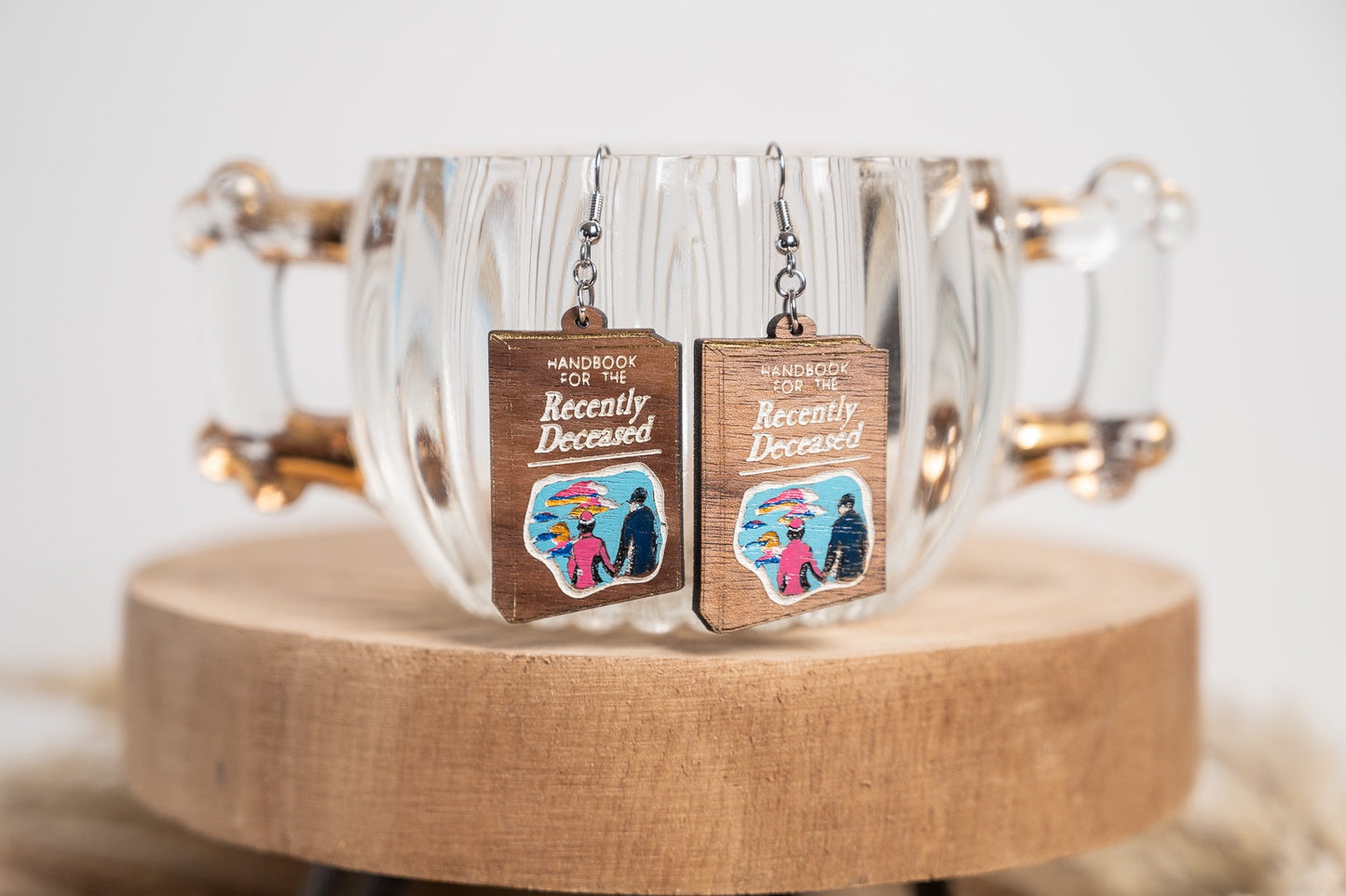 Handbook for the Recently Deceased Earrings - Walnut hardwood Earrings