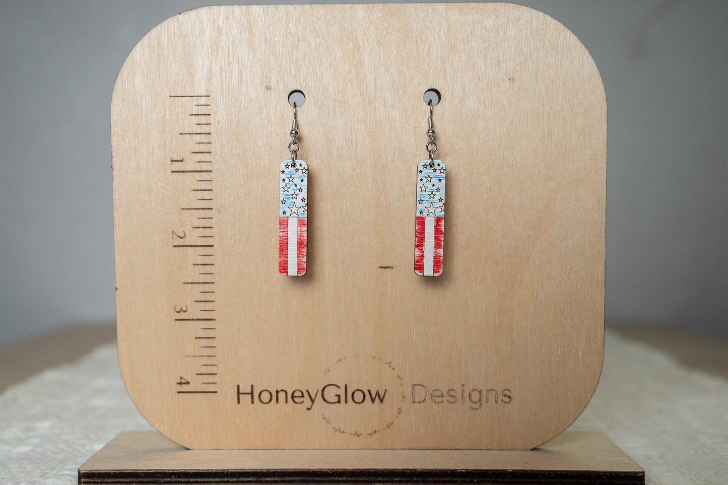 Flag Earrings-Patriotic Earrings-4th of July Earrings