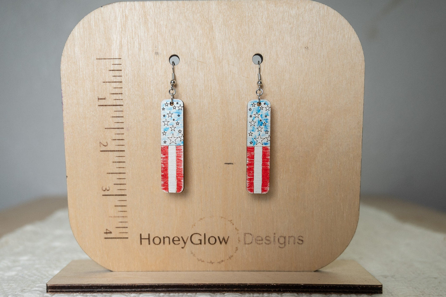 Flag Earrings-Patriotic Earrings-4th of July Earrings