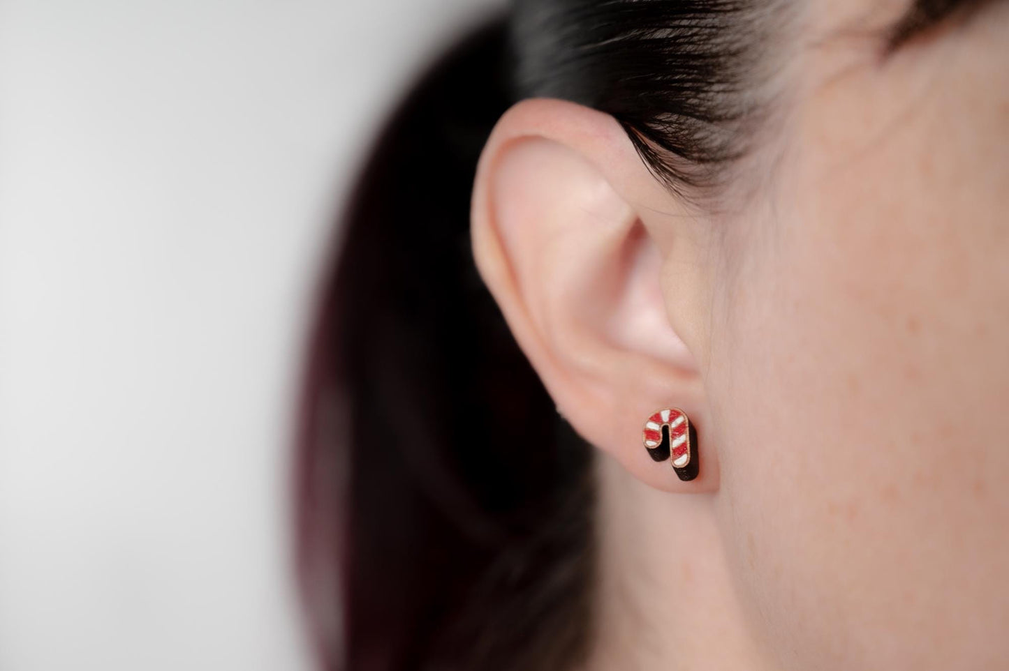 Candy Cane Christmas Stud Earrings - Holiday Stud Earrings - Christmas Earrings for Kids