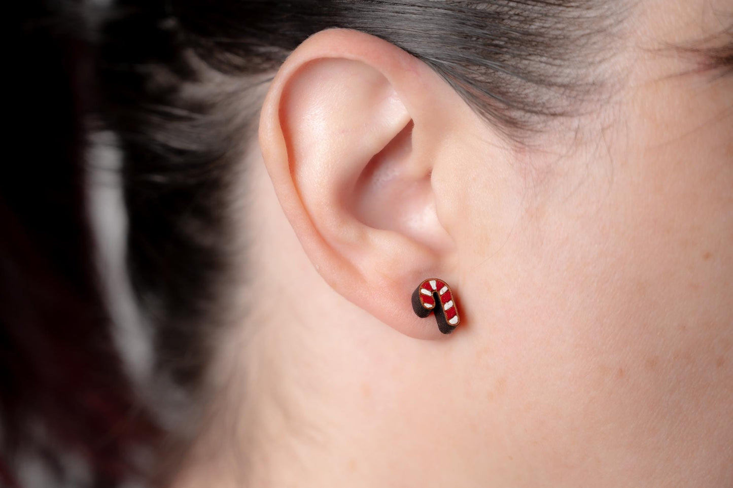 Candy Cane Christmas Stud Earrings - Holiday Stud Earrings - Christmas Earrings for Kids