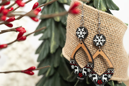 Christmas Reindeer Earrings - Fun Christmas Earrings - Holiday Winter Earrings