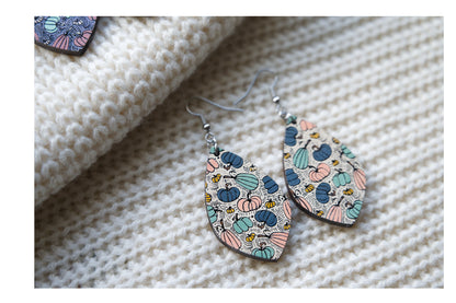 Pumpkin Fall Earrings - Cute Fall Earrings - Pumpkin Pattern Earrings