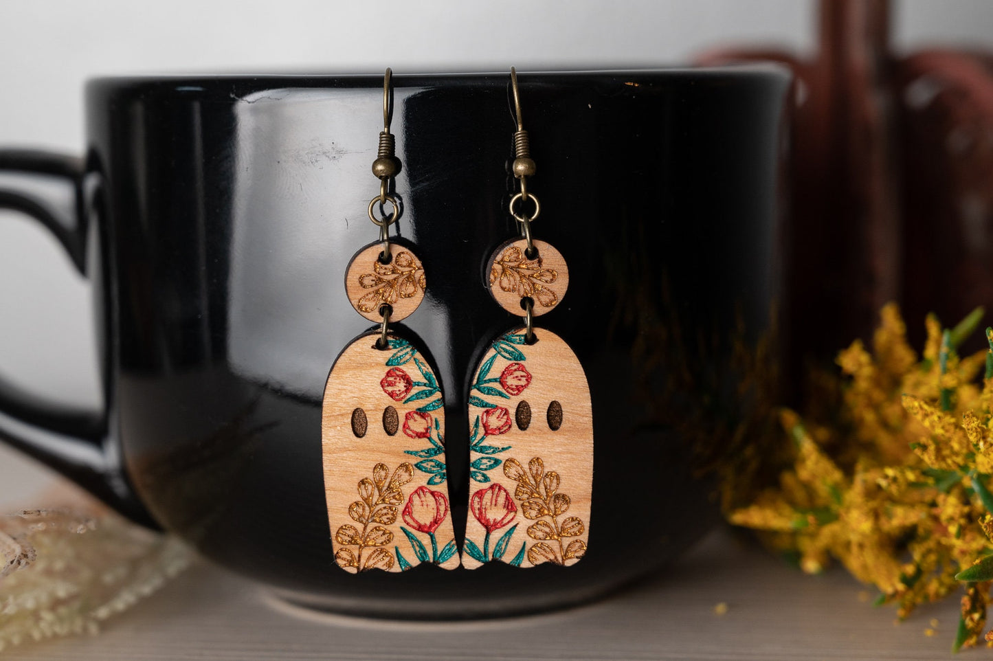 Halloween Earrings - Cute Ghost Earrings - Spooky Dangle Earrings - Cute Halloween Earrings