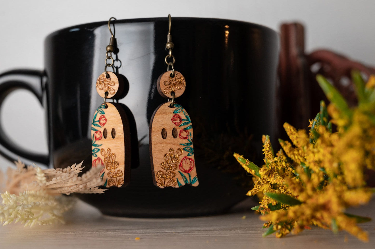 Halloween Earrings - Cute Ghost Earrings - Spooky Dangle Earrings - Cute Halloween Earrings