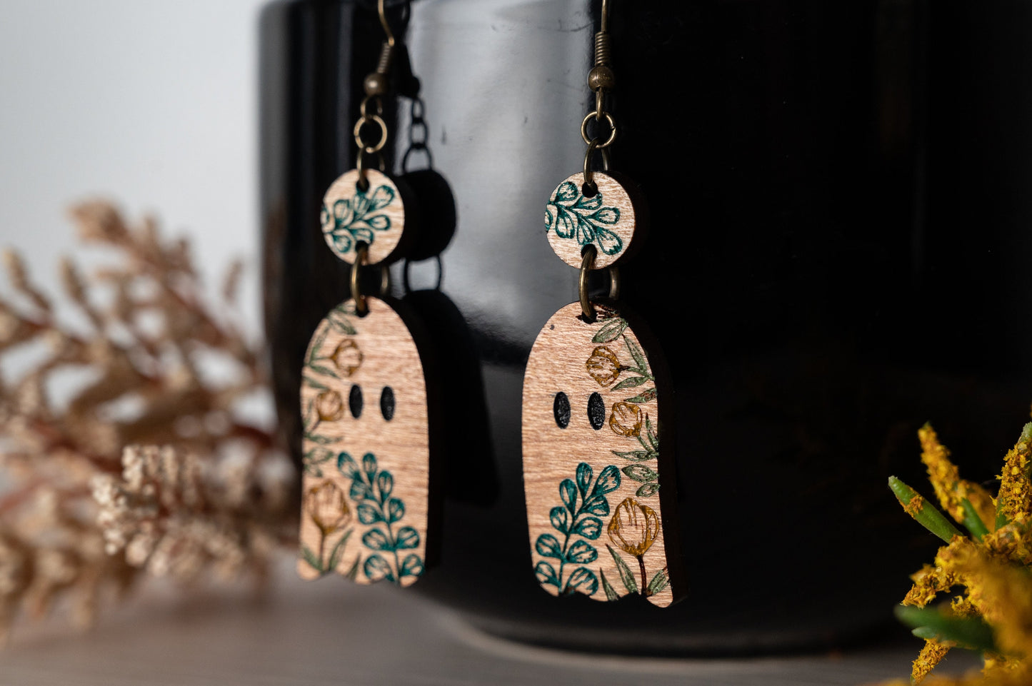 Halloween Earrings - Cute Ghost Earrings - Spooky Dangle Earrings - Cute Halloween Earrings