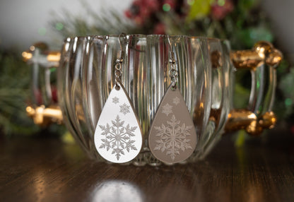 Snowflake Tear drop Earrings